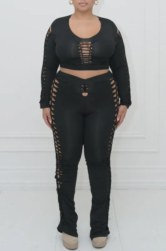 PASSION LS Distressed Crop Pant Set sold by Shop 20