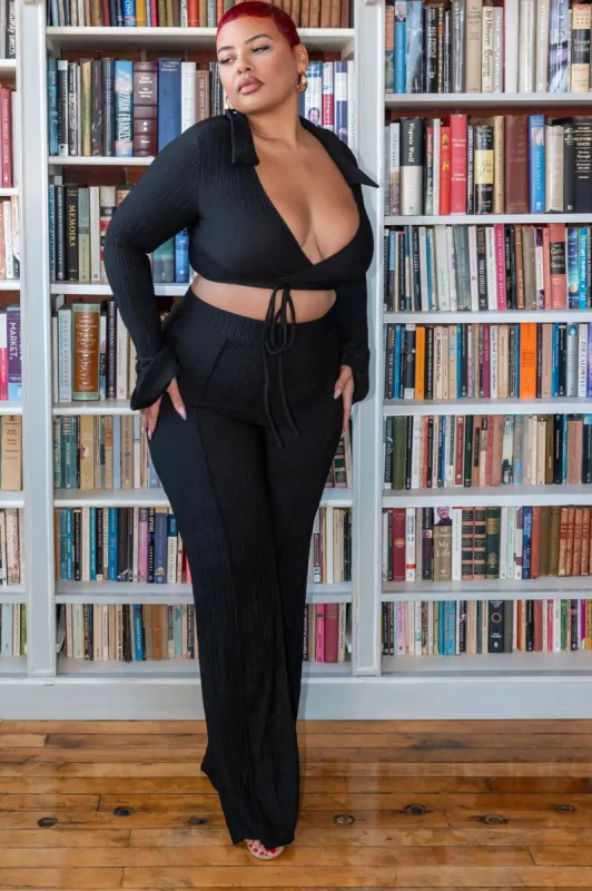 OLIVIA "Bell Sleeve Wrap Crop Top  Pant Set" sold by Shop 20