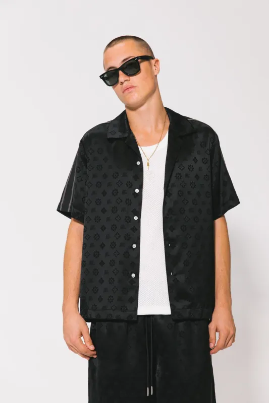 Black "Jacquard" Satin Resort Shirt made by Something Very Special