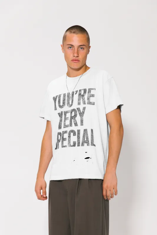 Vintage White YVS Trashed Tee made by Something Very Special