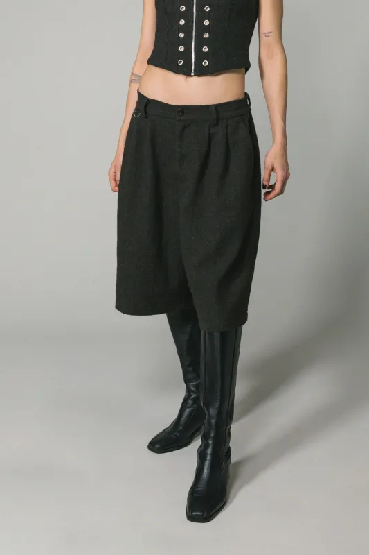 Charcoal Wool Baggy Shay Short made by Something Very Special