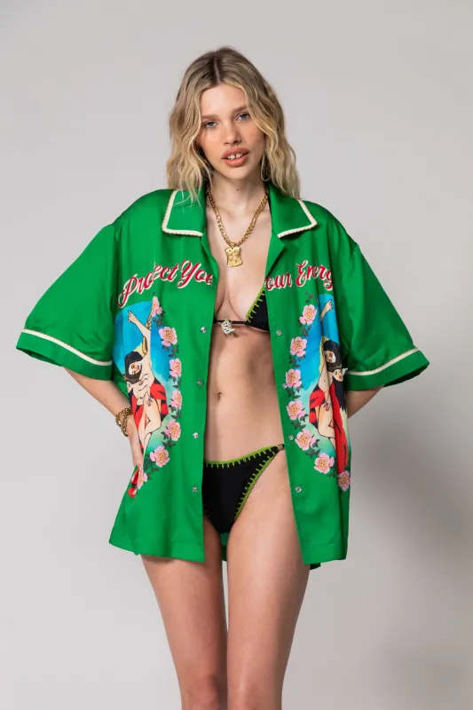 Green Guardian Angels Resort Shirt made by Something Very Special