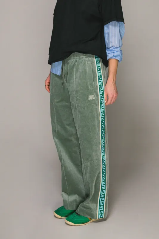 Sea Foam Cord Geo Track Pants made by Something Very Special