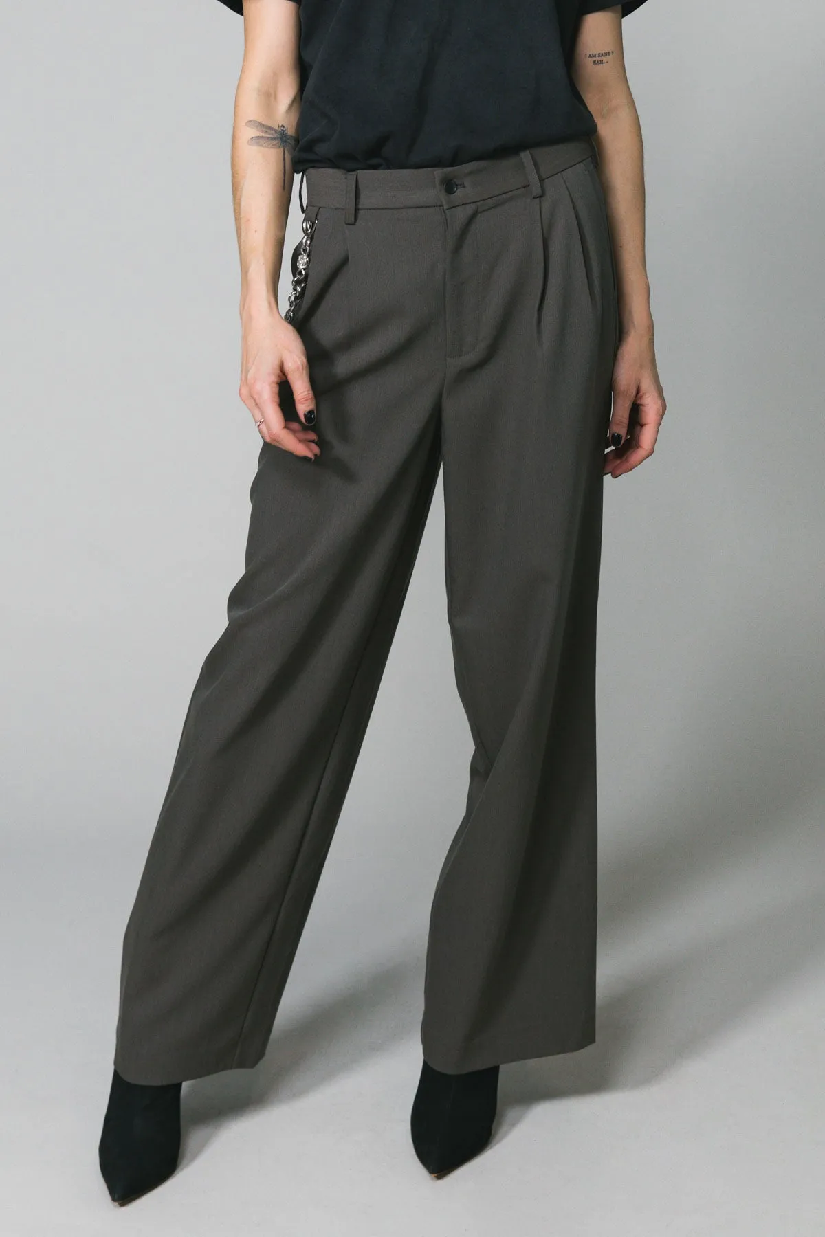 Charcoal Westwood Pleated Pant sold by Something Very Special