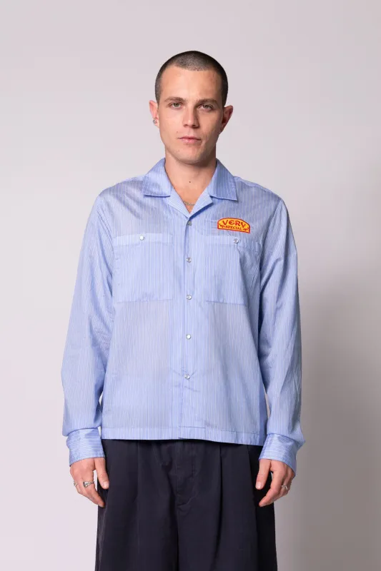 Blue Stripe LS Work Shirt made by Something Very Special