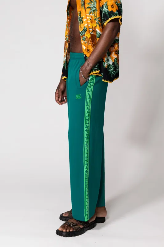 Green Geo Track Pants made by Something Very Special
