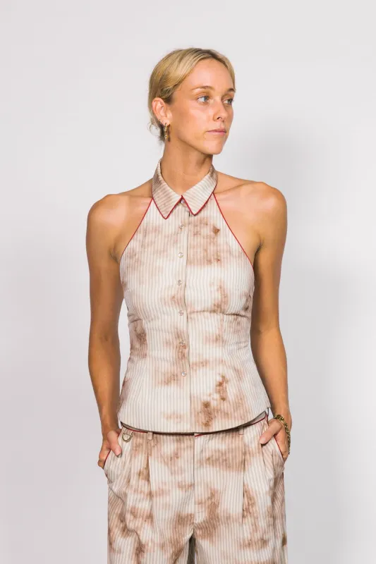 Rusty Stripe Halter Top made by Something Very Special