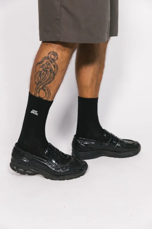 Black Stack Logo Sock made by Something Very Special