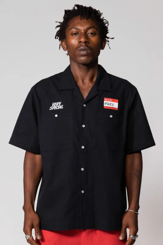 Black Late Shift Button Up Shirt made by Something Very Special