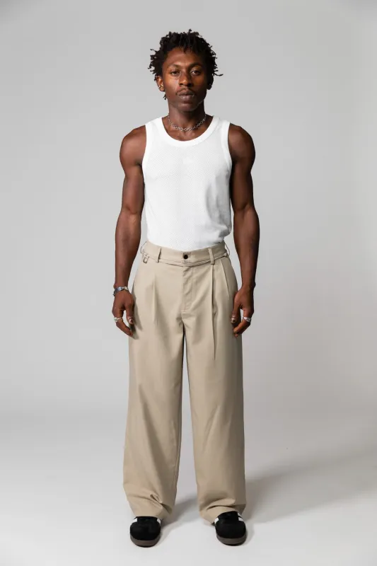 Stone Westwood Pleated Pant made by Something Very Special