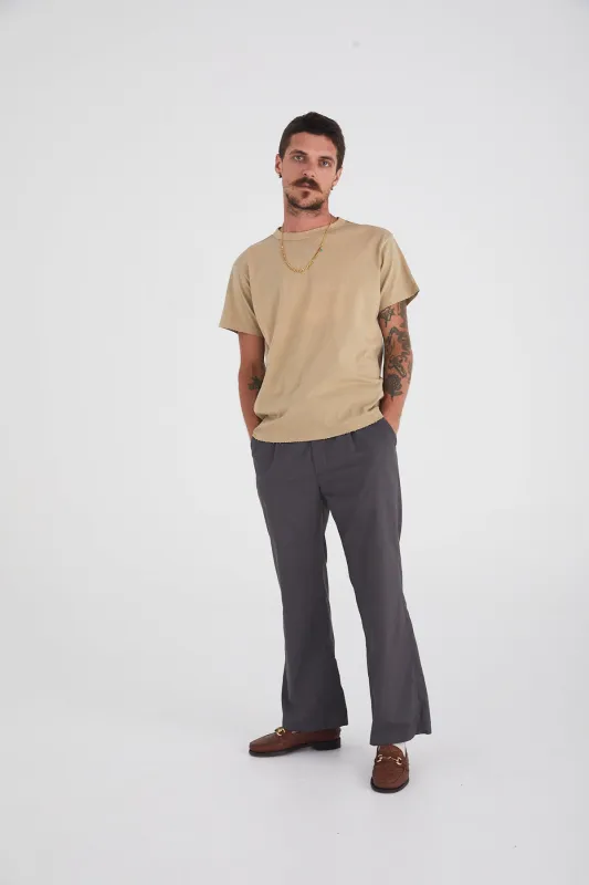 Distressed Basic Boxy Tee Stone made by Something Very Special