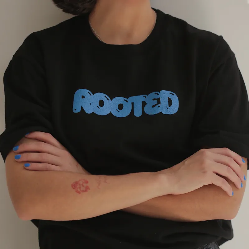 ROOTED Bubble Tee 'Black/Game Blue' made by ROOTED
