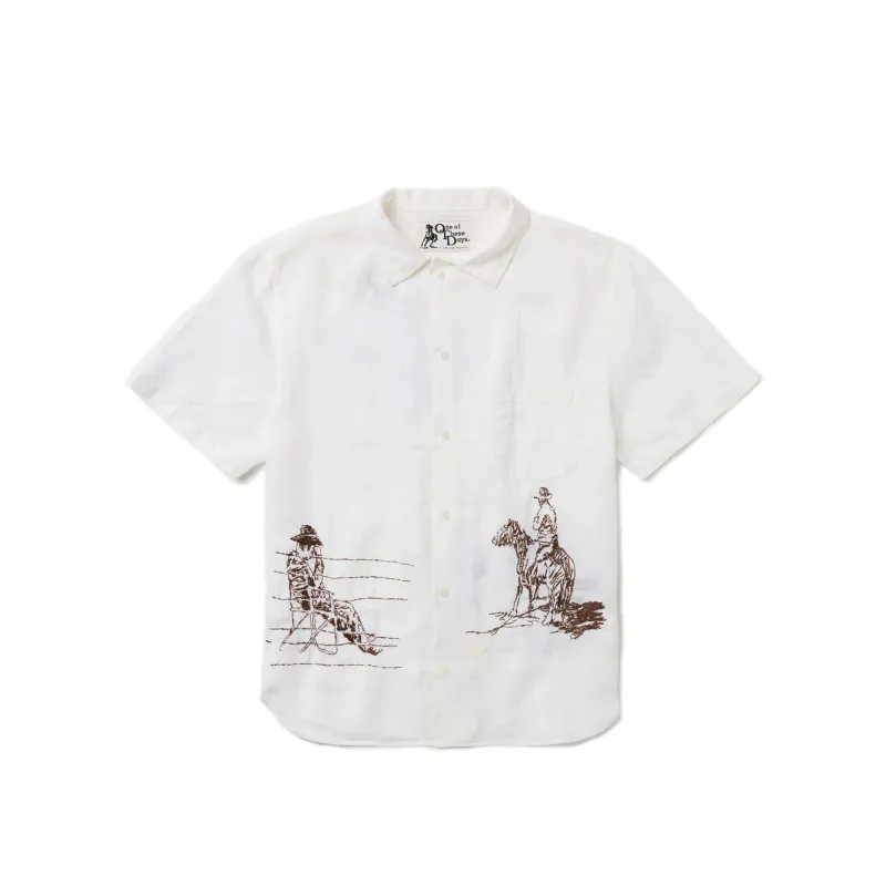 One of These Days Remember Me Camp Shirt 'Ivory' sold by ROOTED