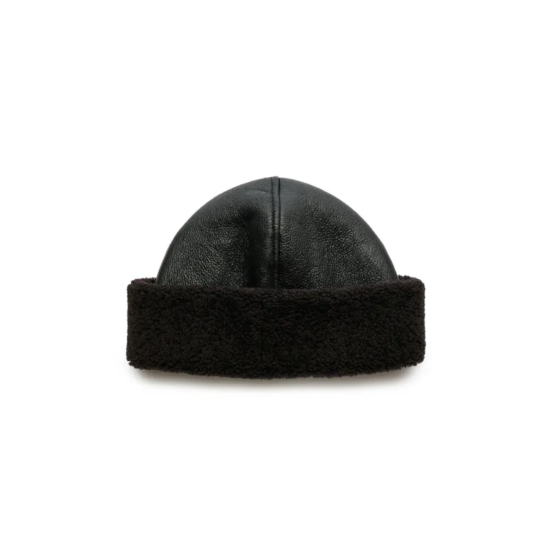 Our Legacy Blizzard Hat 'Dark Brown Aviator Shearling' made by Our Legacy