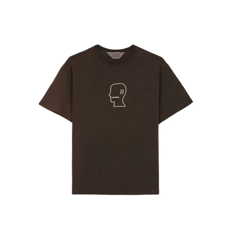 Brain Dead Heavyweight 3D Logohead Tee 'Brown' made by Brain Dead