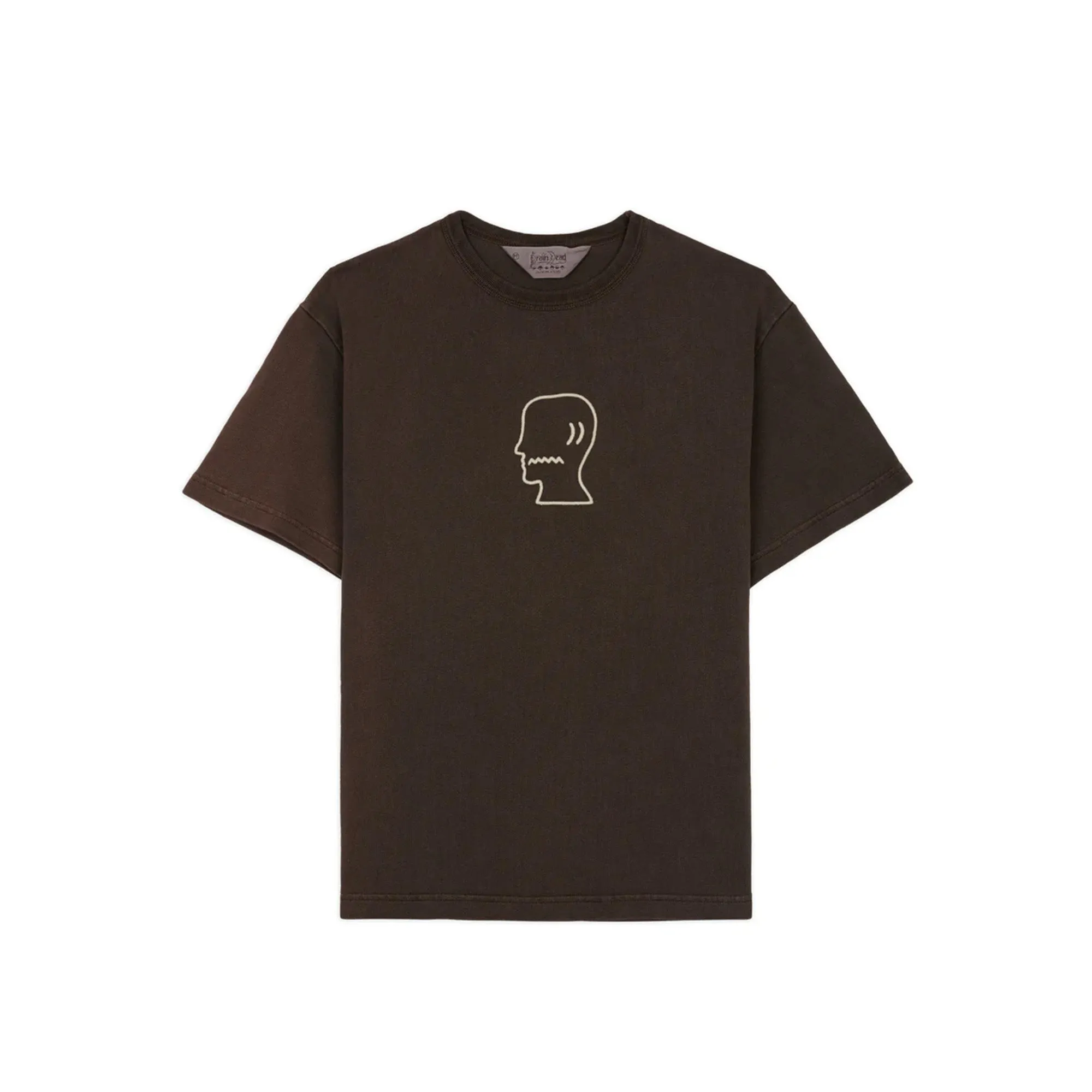 Brain Dead Heavyweight 3D Logohead Tee 'Brown' sold by ROOTED