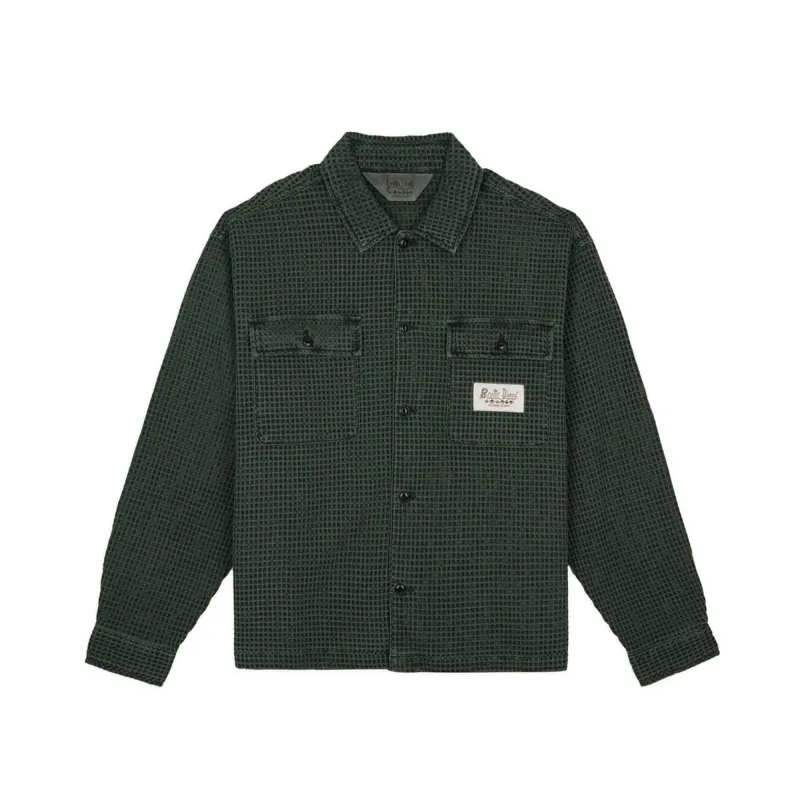 Brain Dead Waffle Button Up 'Dark Green' sold by ROOTED