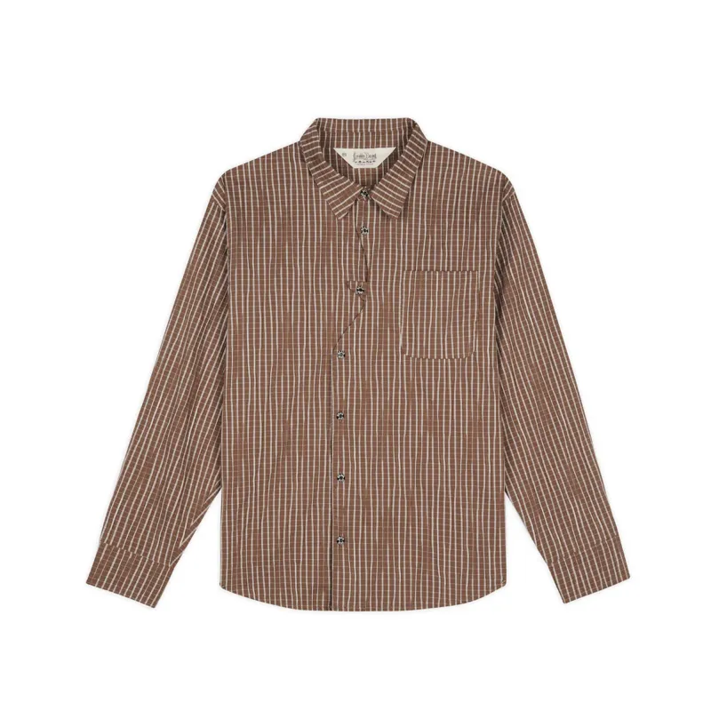 Brain Dead Organic Placket Shirt 'Brown' sold by ROOTED