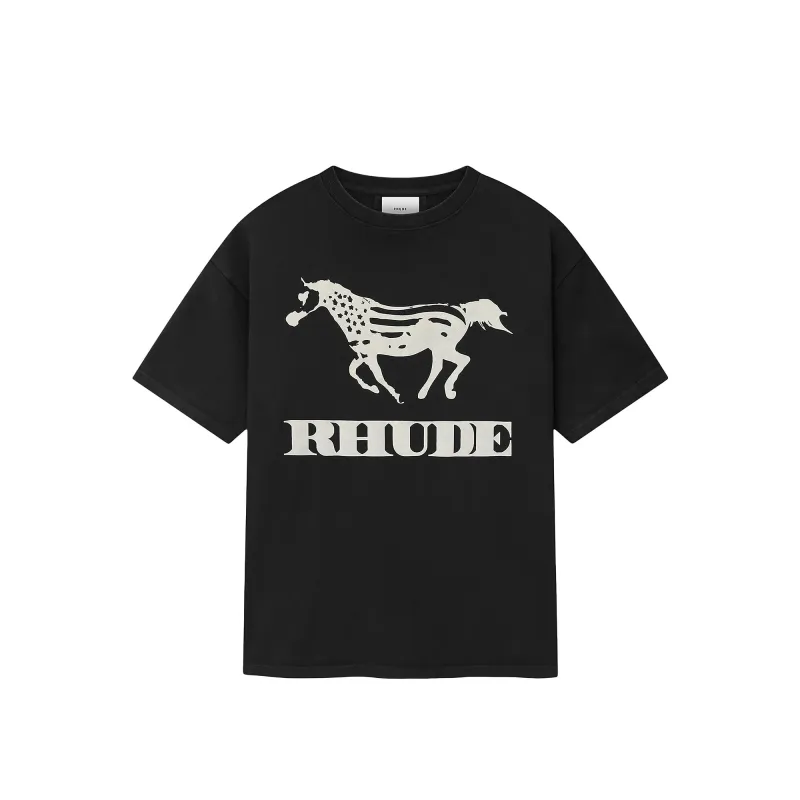 Rhude Dinero Tee 'Vintage Black' sold by ROOTED