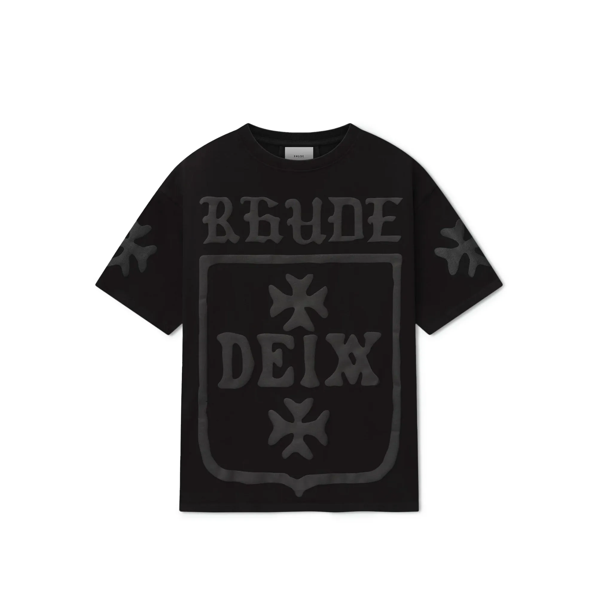 Rhude Deix Shield Tee 'Black' sold by ROOTED