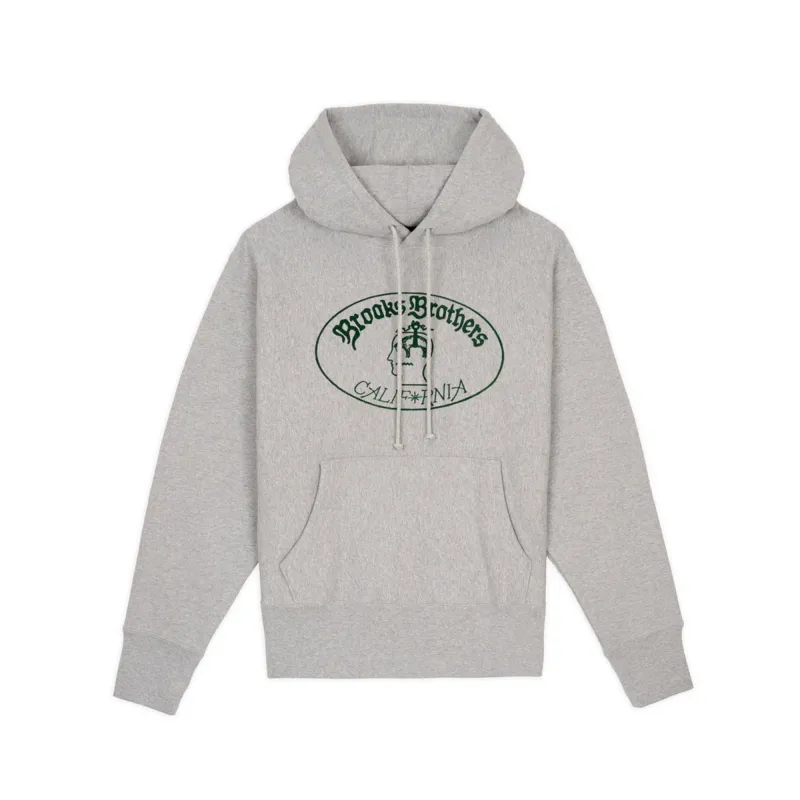 Brain Dead x Brooks Brothers California Logo Hoodie 'Grey' sold by ROOTED