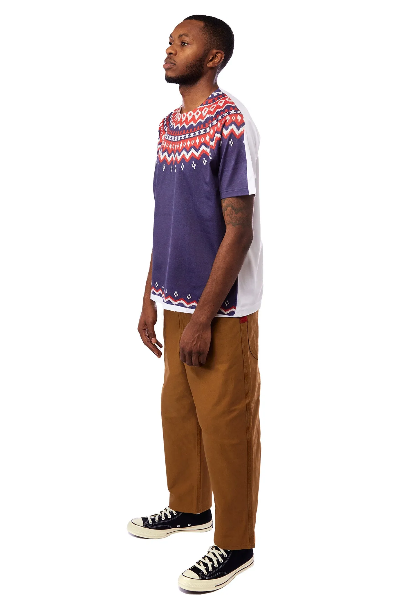 Junya Watanabe Sweater Print Tee 'White/Navy' sold by ROOTED product image thumbnail 2