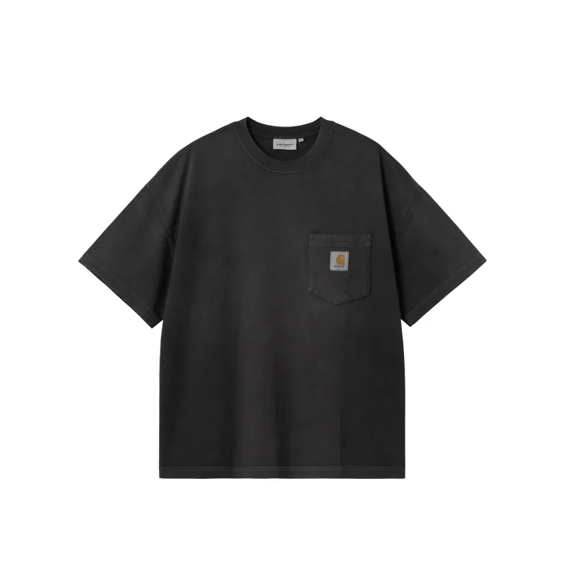 Carhartt WIP Chalk Wash Hudson Pocket Tee 'Black' sold by ROOTED