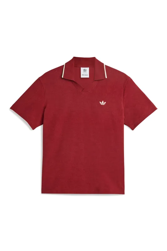adidas x Wales Bonner Knit Polo 'Burgundy' sold by ROOTED