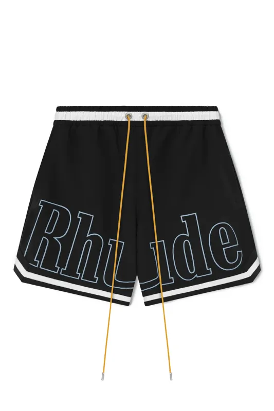 Rhude Logo Basketball Swim Shorts 'Black' made by Rhude