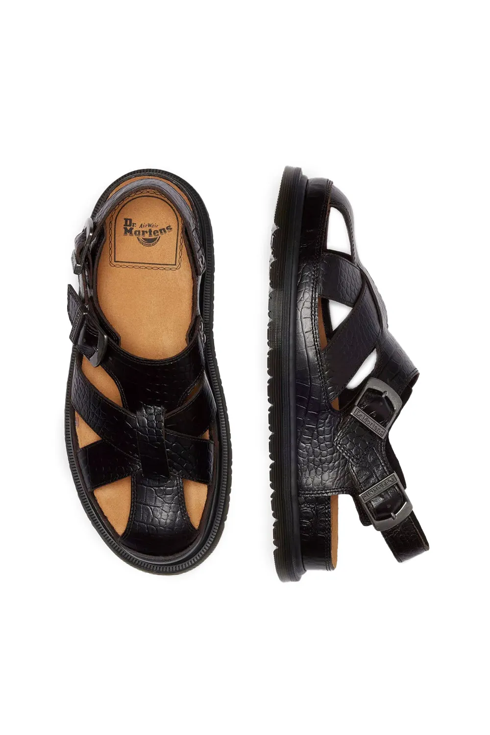 Dr Martens Aniline Croc Emboss San 'Dark Brown' sold by ROOTED product image thumbnail 3