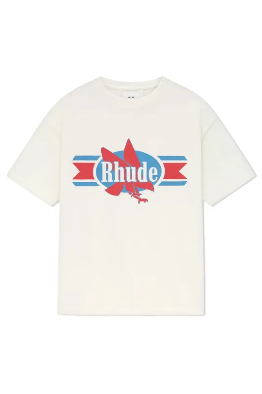 Rhude Chevron Eagle Tee 'Vintage White' sold by ROOTED