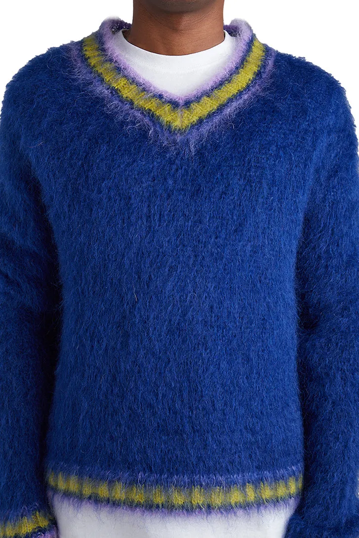 Marni Mixed Yarn V-Neck Sweater 'Royal' sold by ROOTED product image thumbnail 4
