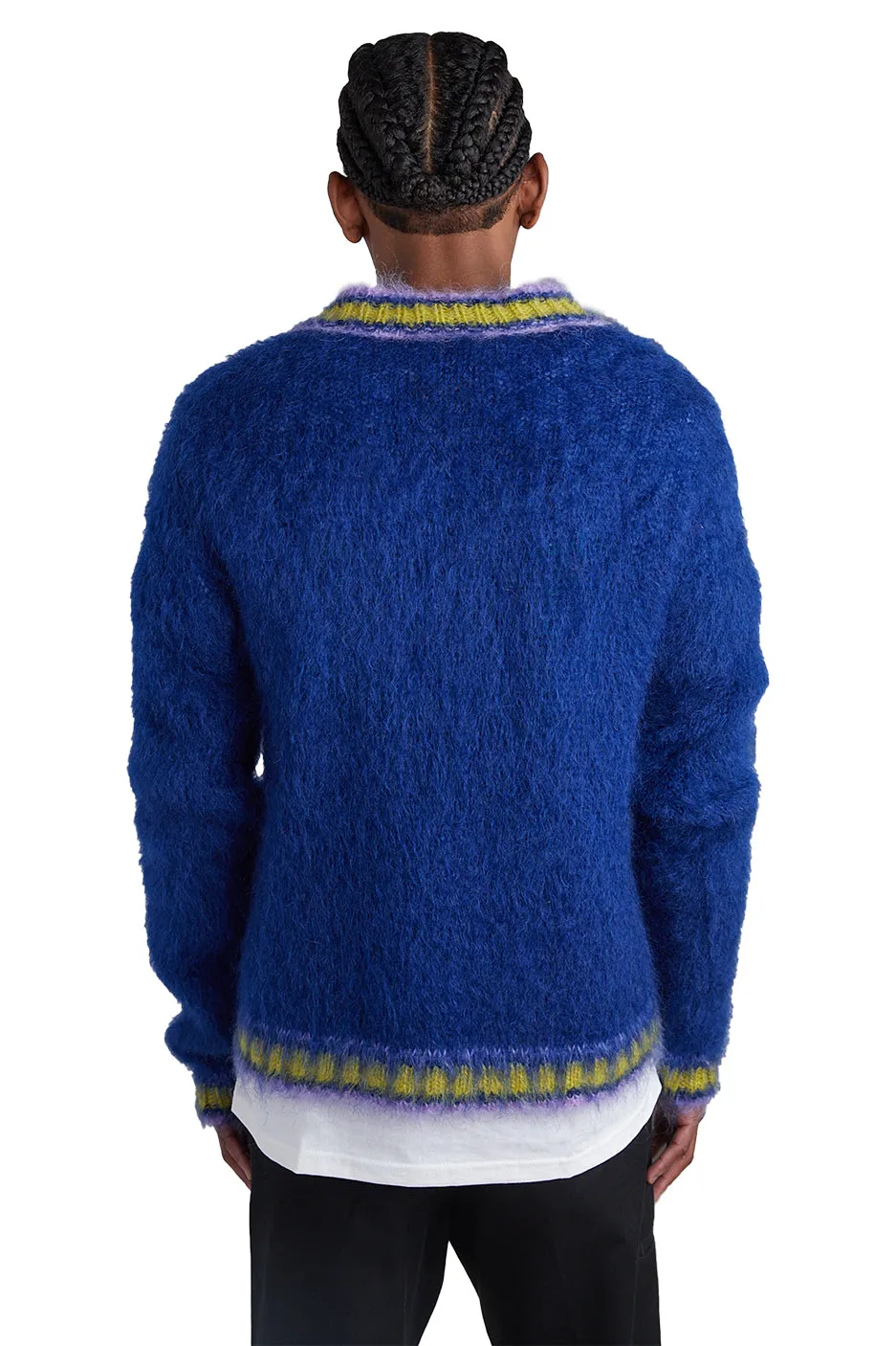 Marni Mixed Yarn V-Neck Sweater 'Royal' sold by ROOTED product image thumbnail 3