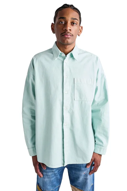 Marni Flocked Denim Overshirt 'Aquamarine' made by Marni