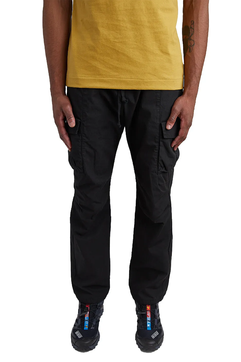 John Elliott Back Sateen Cargo Pants 'Black' sold by ROOTED