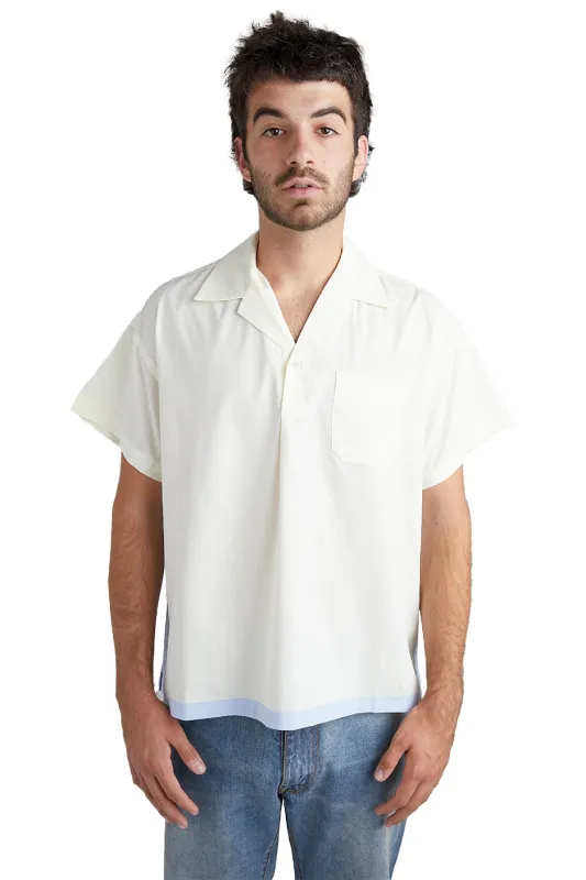 John Elliott Pullover Camp Shirt 'Salt/Light Blue' made by John Elliott