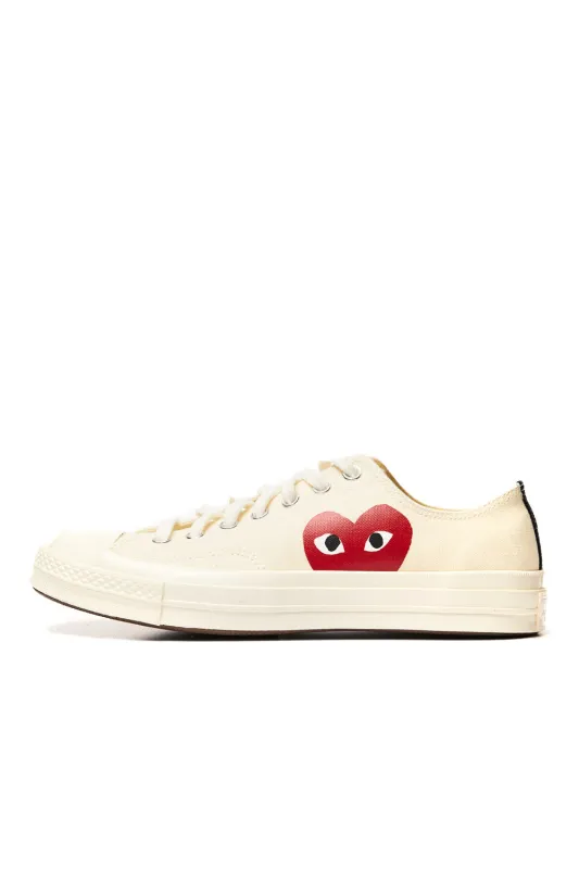 Comme des Garcons PLAY x Converse Chuck 70 Low Single Heart Shoes sold by ROOTED