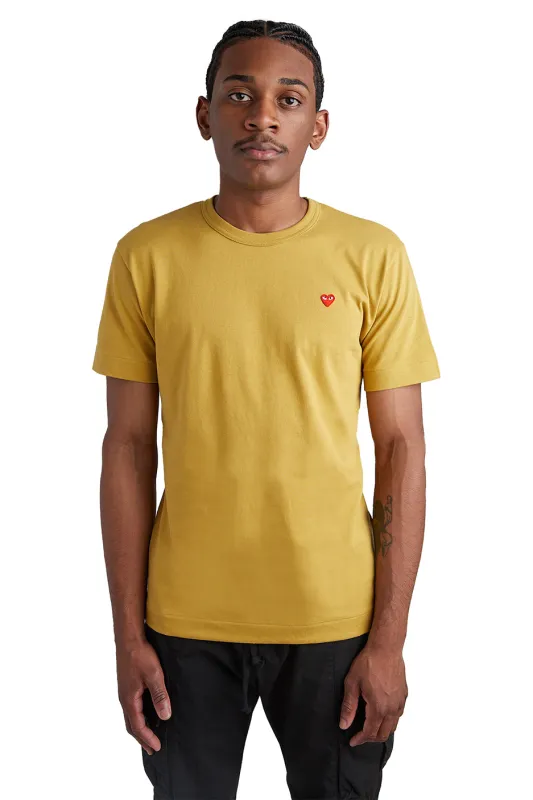 COMME des GARÇONS PLAY Small Heart Tee 'Mustard' made by Comme des Garcons PLAY