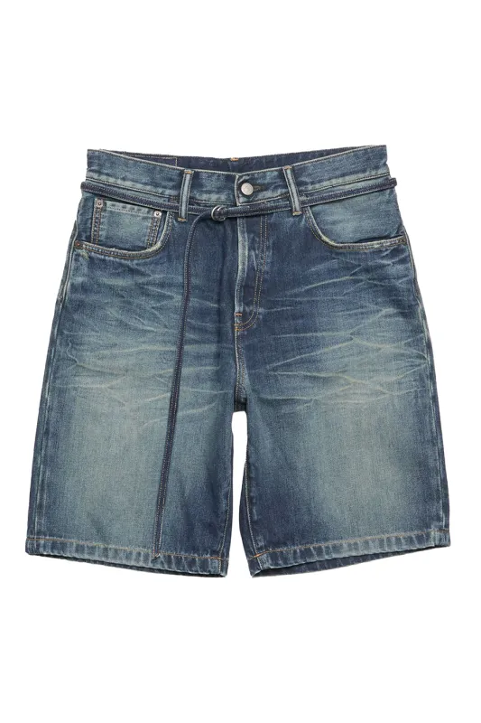 Acne Studios Loose Fit Denim Shorts 'Mid Blue' sold by ROOTED
