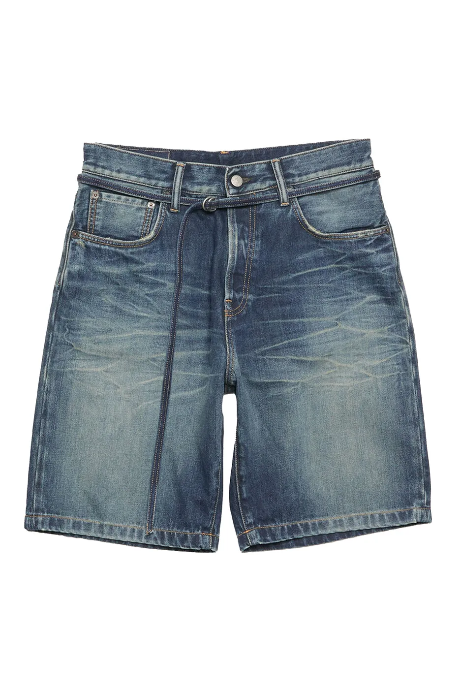 Acne Studios Loose Fit Denim Shorts 'Mid Blue' sold by ROOTED