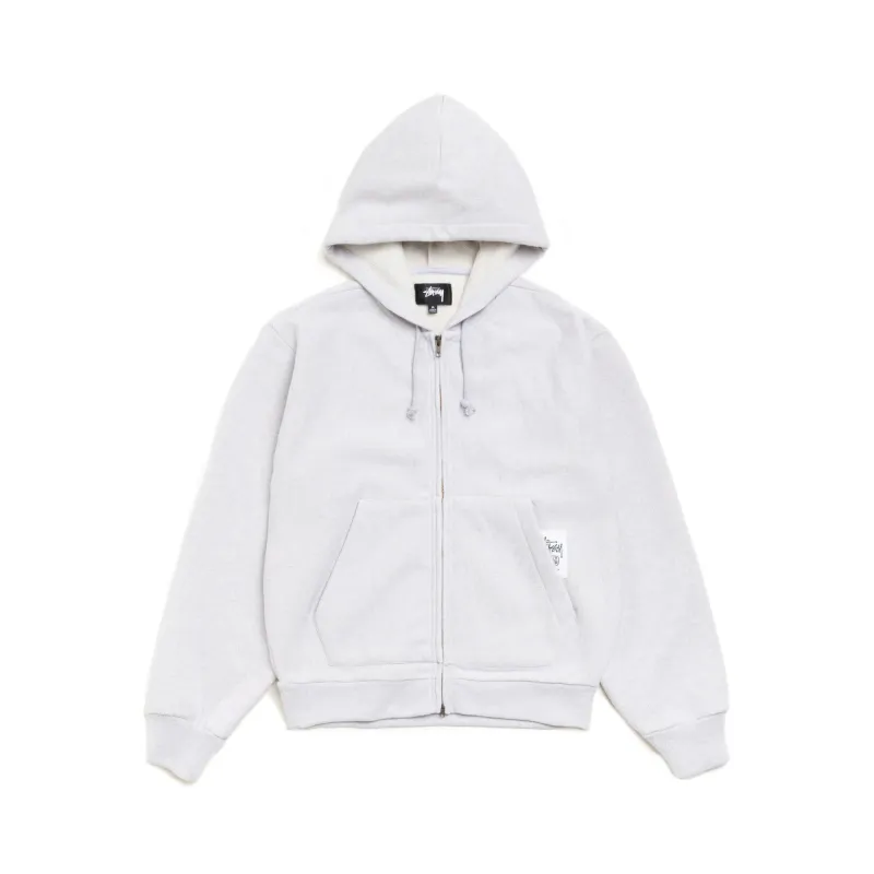Stussy Brass Zip Knit Hoodie 'Ash Heather' sold by ROOTED