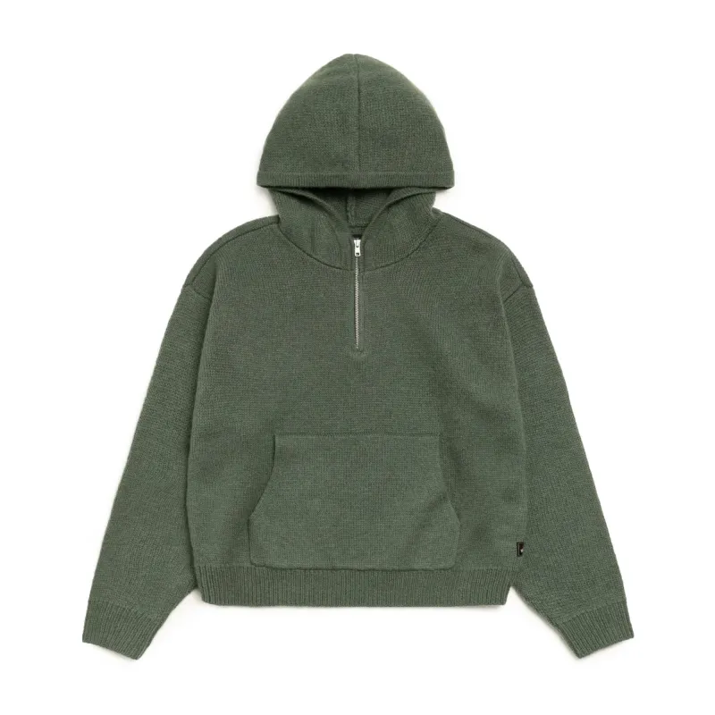 Stussy 1/4 Zip Hoodie 'Green' sold by ROOTED