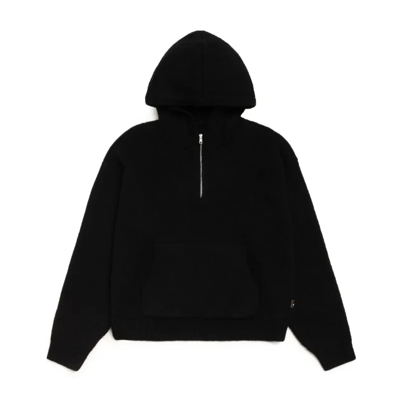 Stussy 1/4 Zip Hoodie 'Black' sold by ROOTED