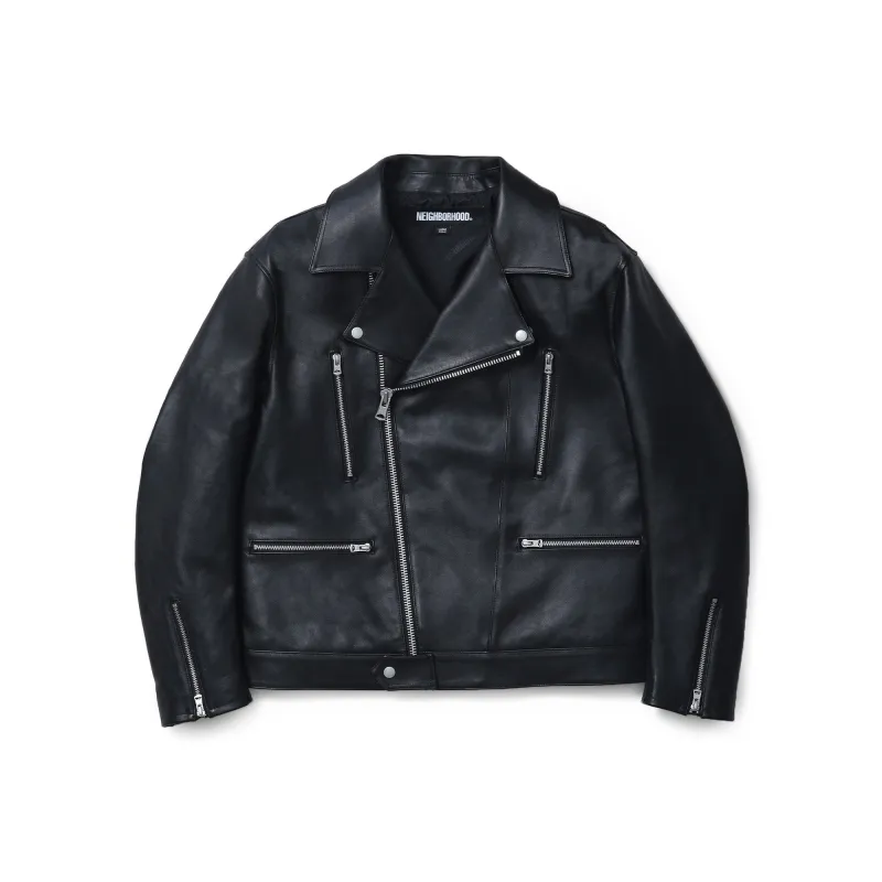 Neighborhood Leather Riders Jacket 'Black' sold by ROOTED
