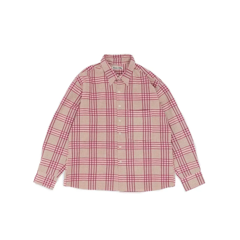Story Mfg Handloom Plane Shirt 'Flora Check' made by Story Mfg.