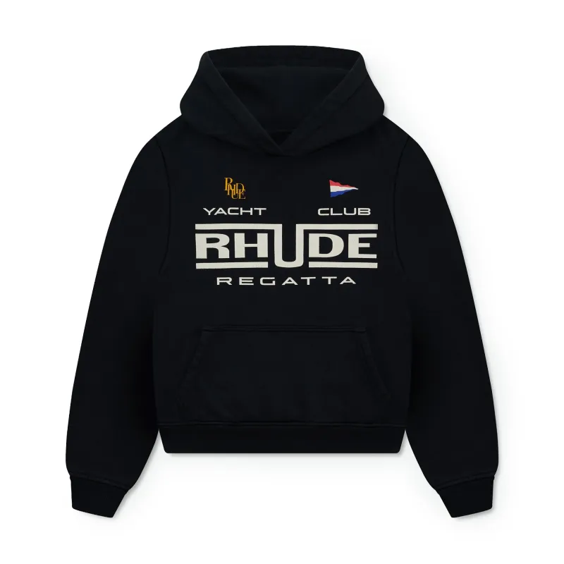 Rhude Regatta Club Hoodie 'Vintage Black' made by Rhude