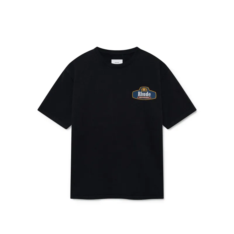 Rhude Racing Crest Tee 'Vintage Black' made by Rhude
