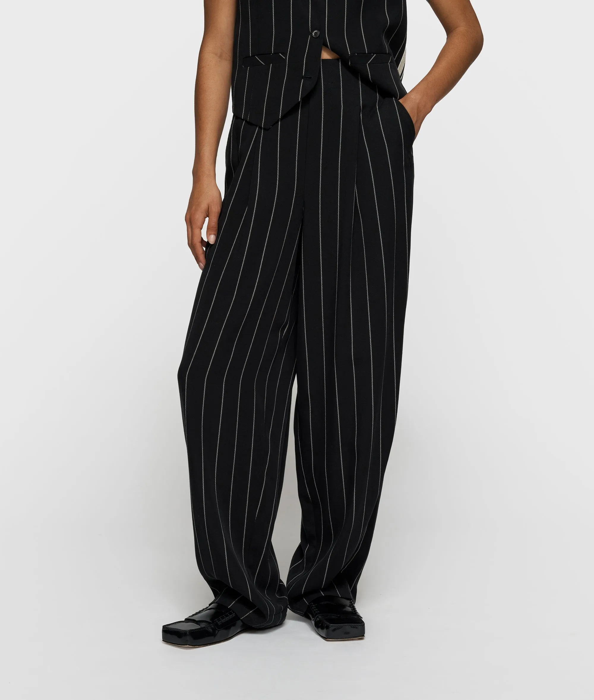 pants pinstripe | black sold by 10days product image thumbnail 2