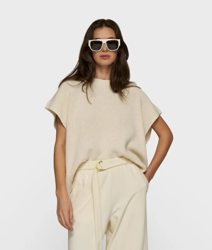 cotton knit top | soft vanilla made by 10days