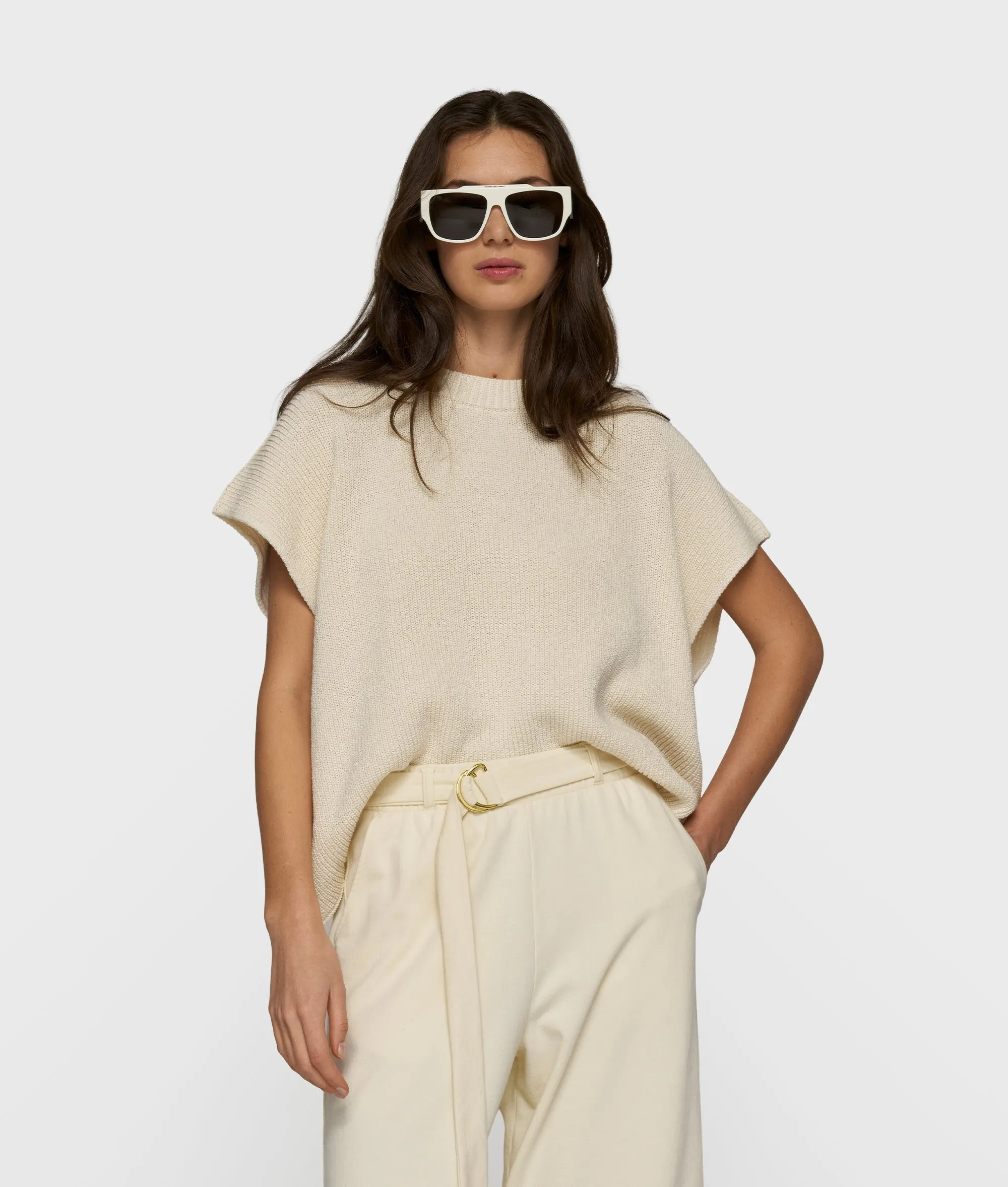 cotton knit top | soft vanilla sold by 10days